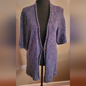 Christopher & Banks Blue Open Front with One Button Cardigan Size XL